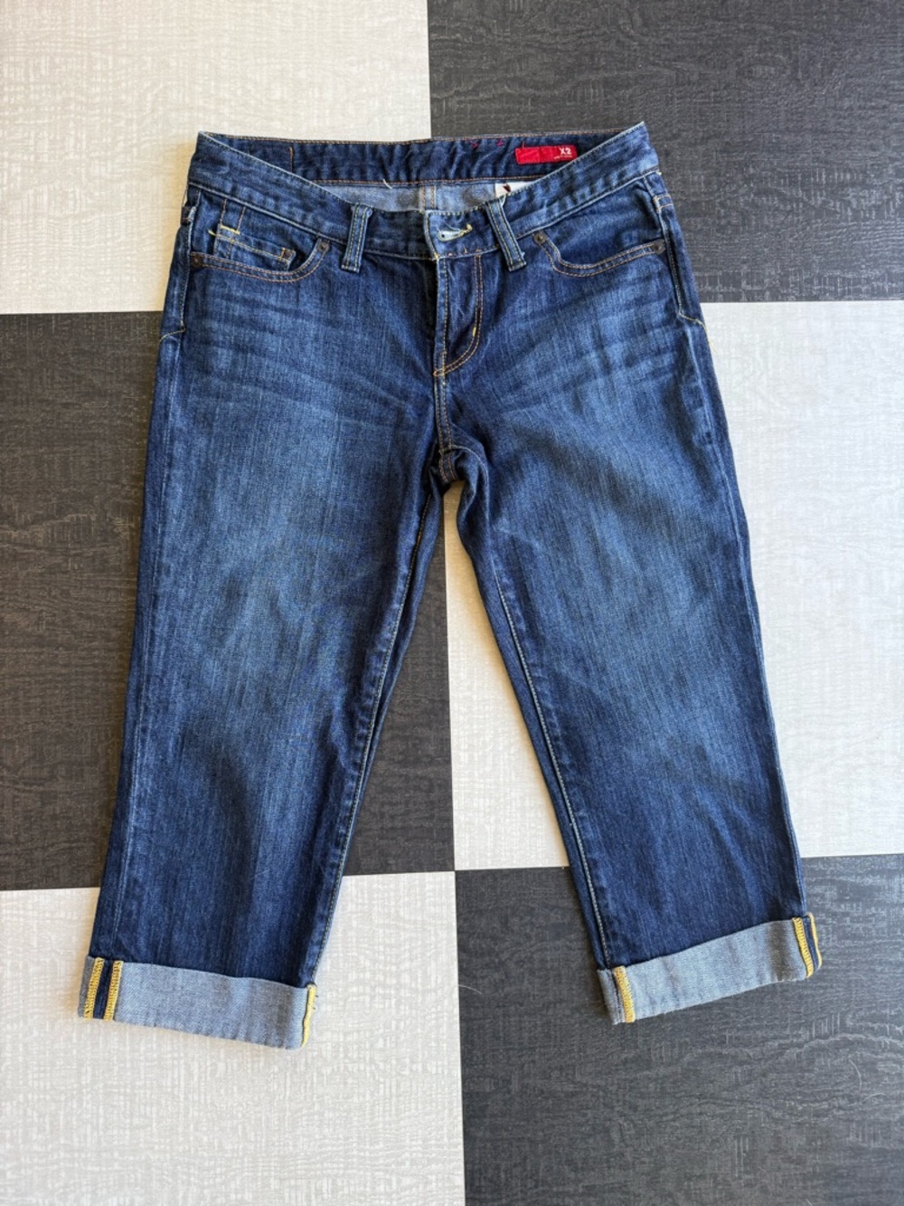 Y2K express Dark Blue Women’s Cropped Jeans Capris